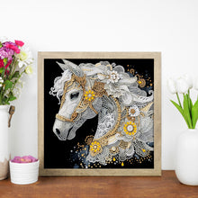 Load image into Gallery viewer, Gorgeous White Horse 30*30CM(Canvas) Partial Special Shaped Drill Diamond Painting
