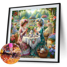 Load image into Gallery viewer, Girl Drinking Tea In A Garden 40*40CM(Canvas) Full Round Drill Diamond Painting
