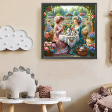 Load image into Gallery viewer, Girl Drinking Tea In A Garden 40*40CM(Canvas) Full Round Drill Diamond Painting
