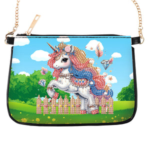 Colorful Pattern Diamond Painting Coin Chain Purse 5D Diamond Handmade Chain Bag