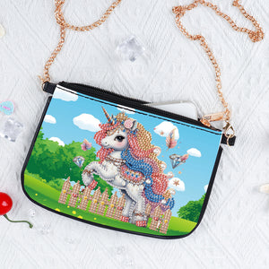 Colorful Pattern Diamond Painting Coin Chain Purse 5D Diamond Handmade Chain Bag