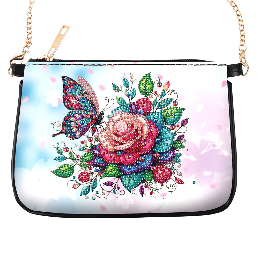 Colorful Pattern Diamond Painting Coin Chain Purse 5D Diamond Handmade Chain Bag