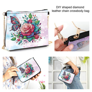 Colorful Pattern Diamond Painting Coin Chain Purse 5D Diamond Handmade Chain Bag