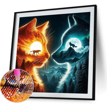 Load image into Gallery viewer, Wolf And Cat 40*40CM(Canvas) Full Round Drill Diamond Painting
