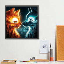 Load image into Gallery viewer, Wolf And Cat 40*40CM(Canvas) Full Round Drill Diamond Painting
