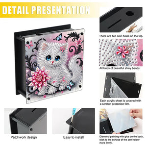 Wooden Beautiful Pattern Diamond Painting Change Holder Case Ornament for Adults