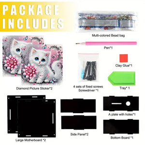 Wooden Beautiful Pattern Diamond Painting Change Holder Case Ornament for Adults