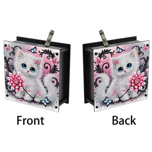 Wooden Beautiful Pattern Diamond Painting Change Holder Case Ornament for Adults