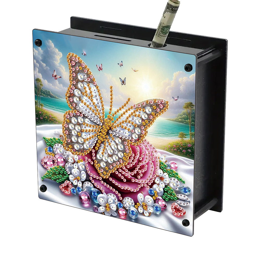 Wooden Beautiful Pattern Diamond Painting Change Holder Case Ornament for Adults