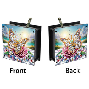 Wooden Beautiful Pattern Diamond Painting Change Holder Case Ornament for Adults