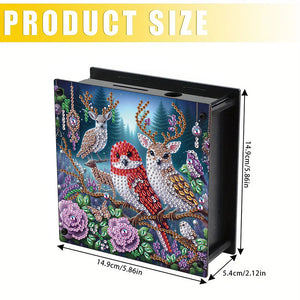 Wooden Beautiful Pattern Diamond Painting Change Holder Case Ornament for Adults