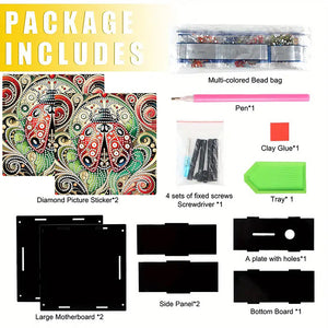 Wooden Beautiful Pattern Diamond Painting Change Holder Case Ornament for Adults