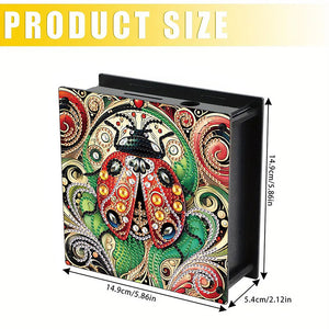 Wooden Beautiful Pattern Diamond Painting Change Holder Case Ornament for Adults