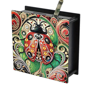 Wooden Beautiful Pattern Diamond Painting Change Holder Case Ornament for Adults