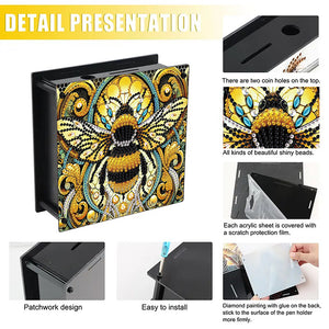 Wooden Beautiful Pattern Diamond Painting Change Holder Case Ornament for Adults