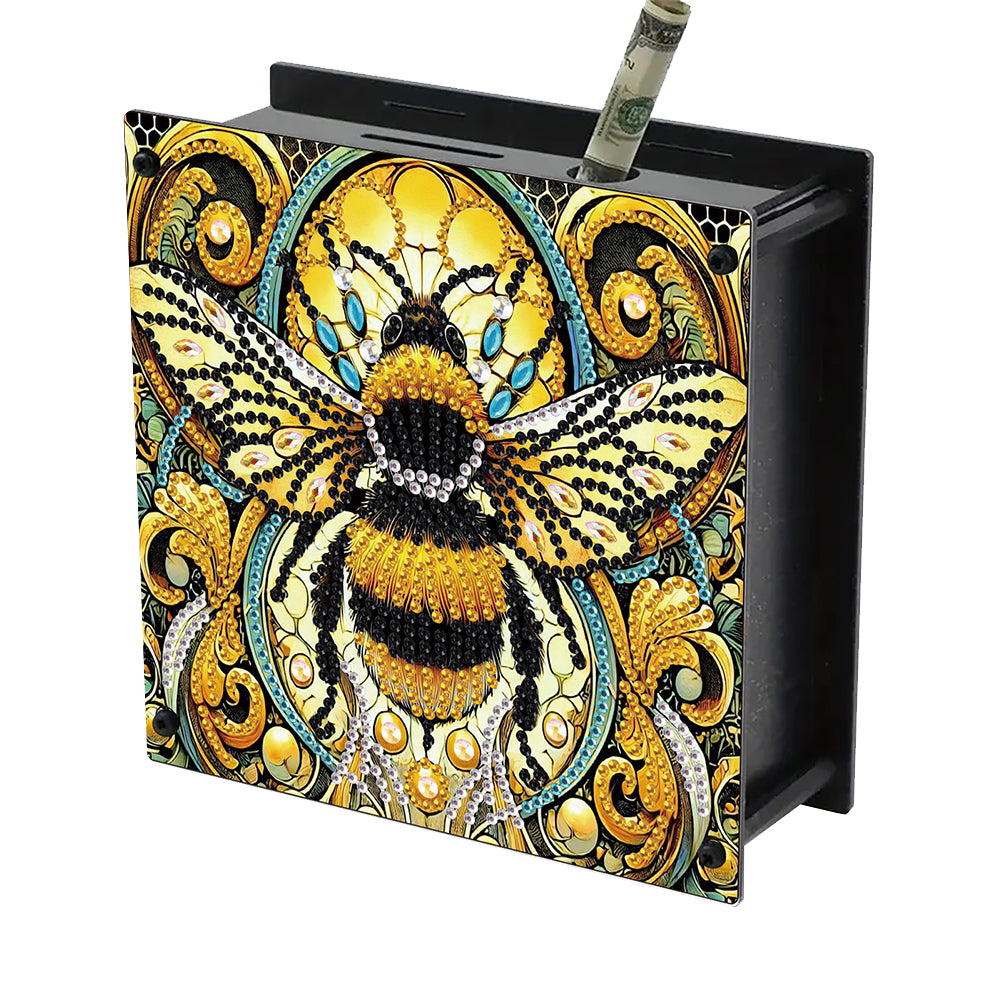 Wooden Beautiful Pattern Diamond Painting Change Holder Case Ornament for Adults