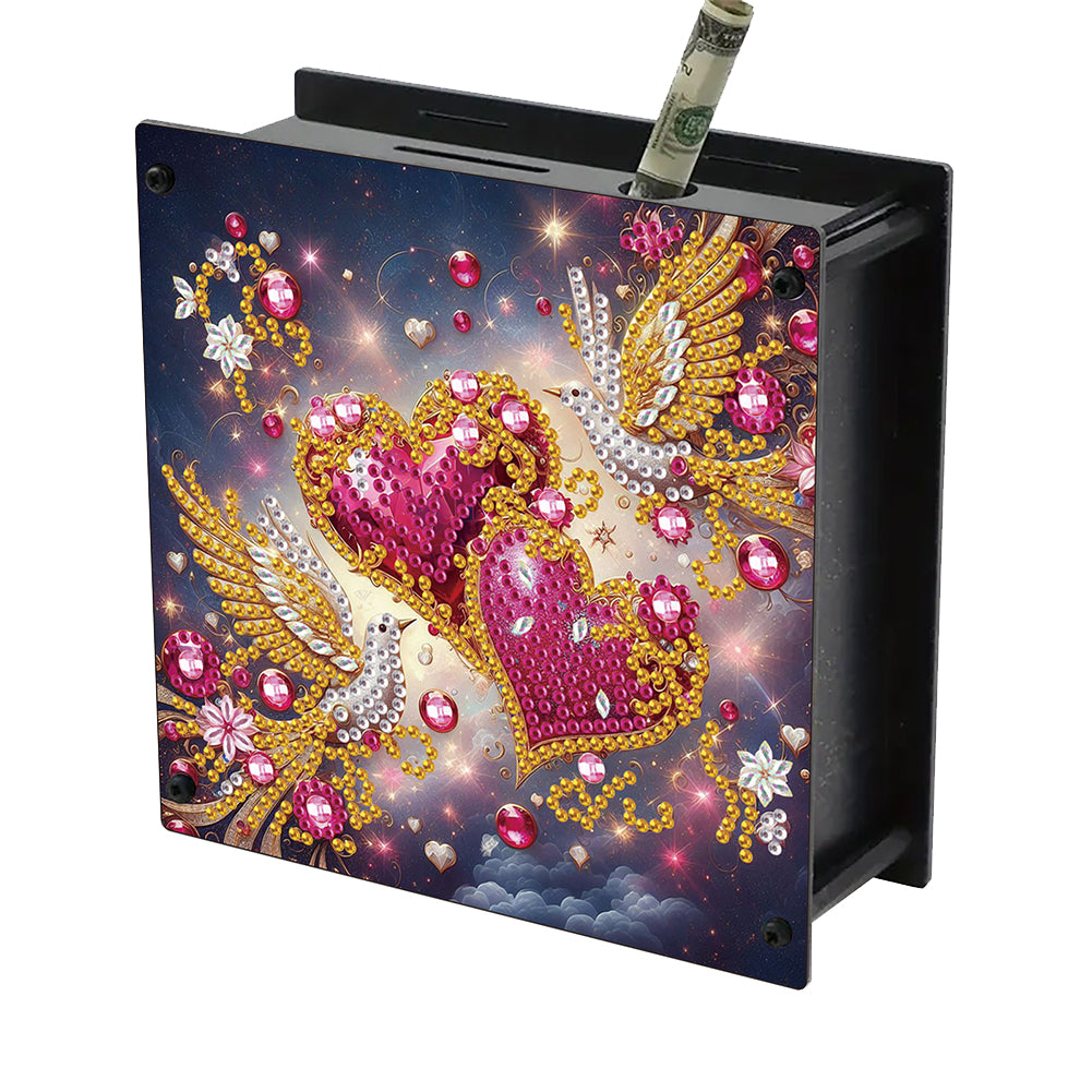 Wooden Beautiful Pattern Diamond Painting Change Holder Case Ornament for Adults
