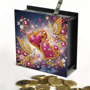 Wooden Beautiful Pattern Diamond Painting Change Holder Case Ornament for Adults