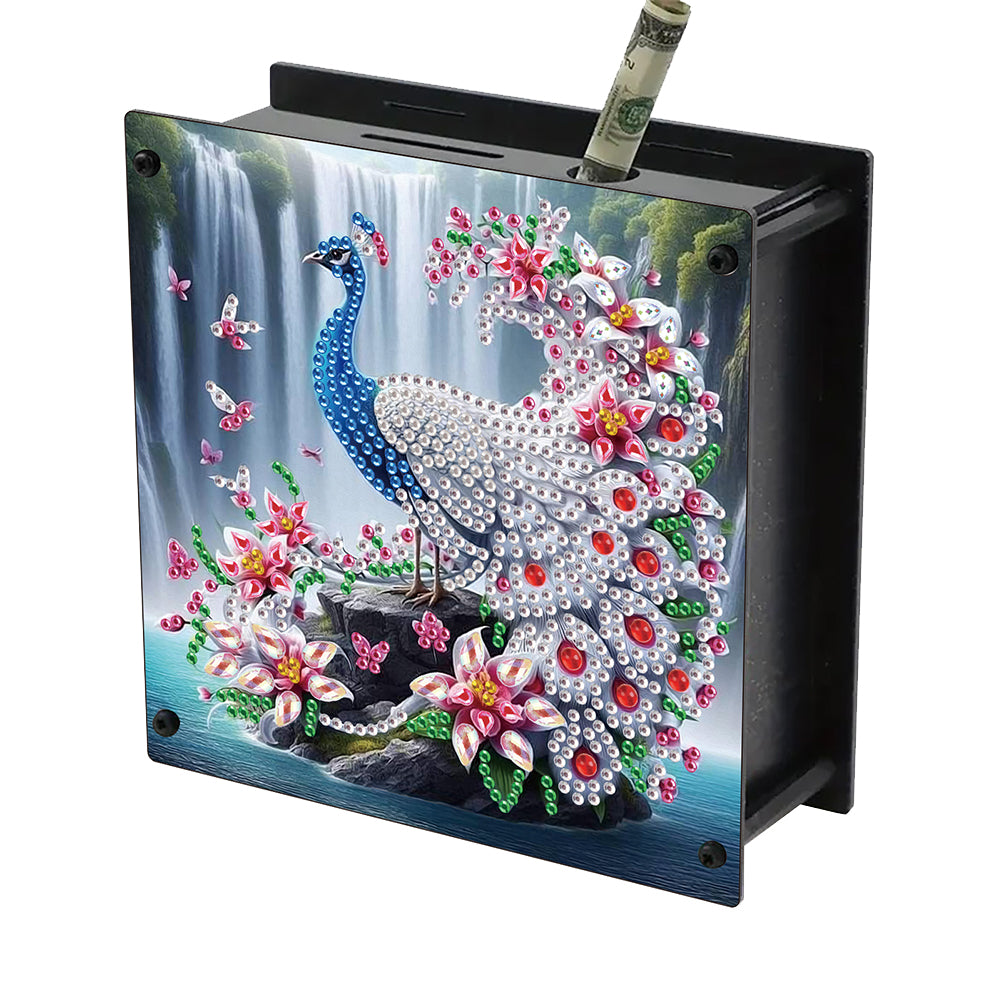 Wooden Beautiful Pattern Diamond Painting Change Holder Case Ornament for Adults