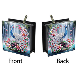 Wooden Beautiful Pattern Diamond Painting Change Holder Case Ornament for Adults