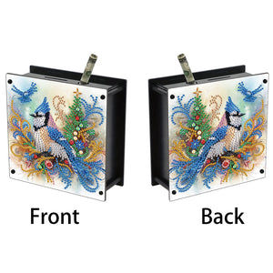 Wooden Beautiful Pattern Diamond Painting Change Holder Case Ornament for Adults