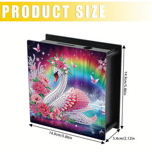 Wooden Beautiful Pattern Diamond Painting Change Holder Case Ornament for Adults