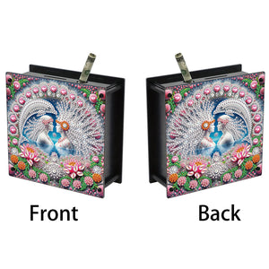 Wooden Beautiful Pattern Diamond Painting Change Holder Case Ornament for Adults