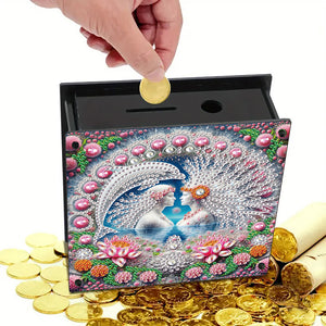 Wooden Beautiful Pattern Diamond Painting Change Holder Case Ornament for Adults