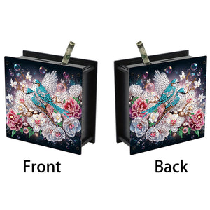 Wooden Beautiful Pattern Diamond Painting Change Holder Case Ornament for Adults