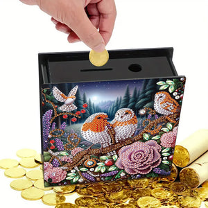 Wooden Beautiful Pattern Diamond Painting Change Holder Case Ornament for Adults