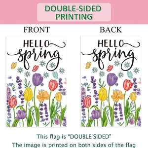 Spring Tulip 5D DIY Diamond Outdoor Flags Double Sided Diamond Art Vertical Flag