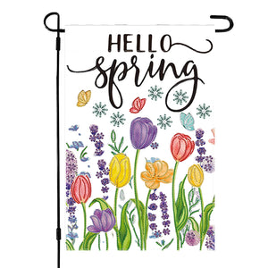 Spring Tulip 5D DIY Diamond Outdoor Flags Double Sided Diamond Art Vertical Flag