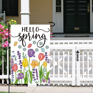 Spring Tulip 5D DIY Diamond Outdoor Flags Double Sided Diamond Art Vertical Flag