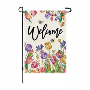 Spring Tulip 5D DIY Diamond Outdoor Flags Double Sided Diamond Art Vertical Flag