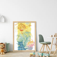 Load image into Gallery viewer, New Year&#39;s painting Koi playing with lotus lantern-29*40CM  14CT Stamped Cross Stitch (Xiaobai Brand)
