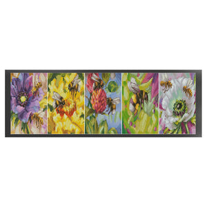 Bee and flower-65*21CM  14CT Stamped Cross Stitch (Xiaobai Brand)