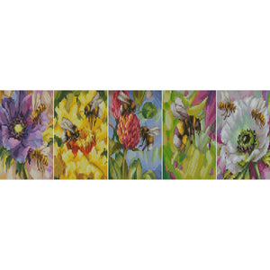 Bee and flower-65*21CM  14CT Stamped Cross Stitch (Xiaobai Brand)