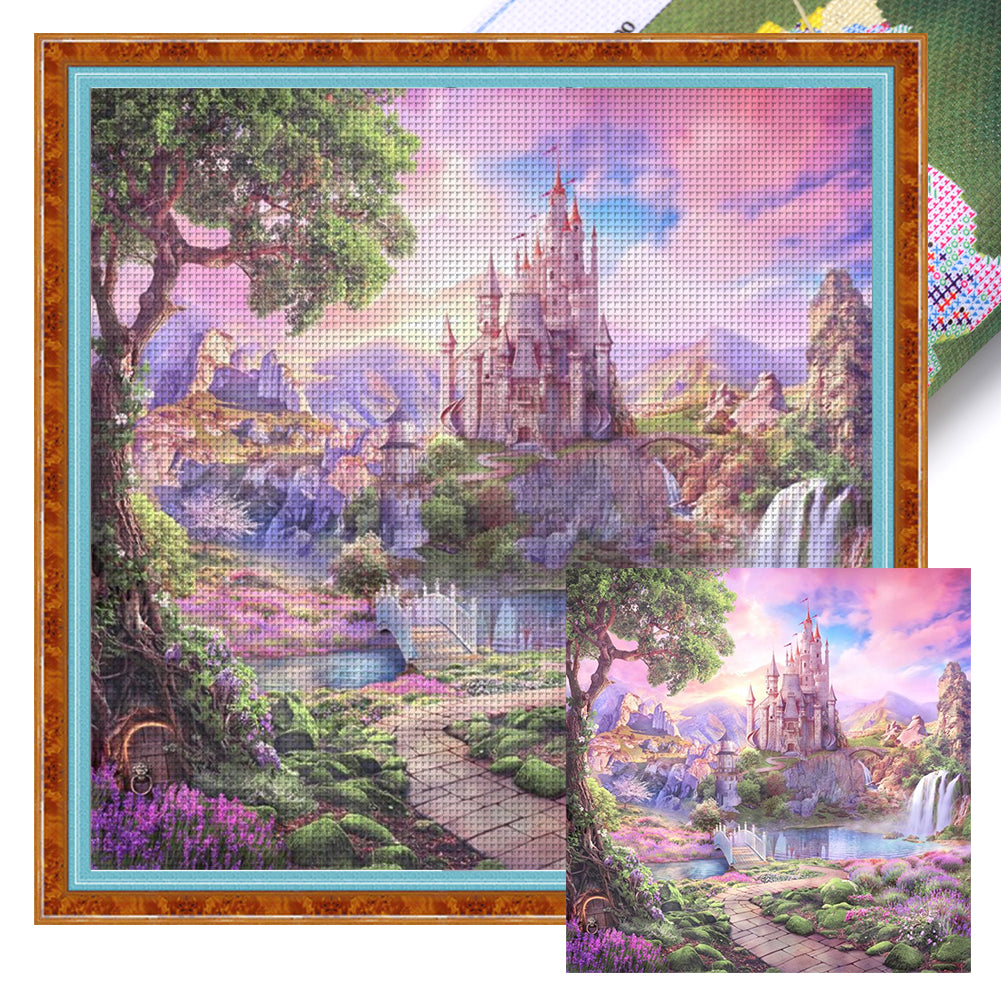 Purple scenery-90*89CM  14CT Stamped Cross Stitch (Xiaobai Brand)