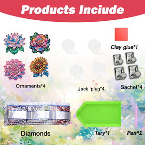 4pc Flower Animal DIY Diamond Painting Car Air Vent Clip Air Freshener for Adult