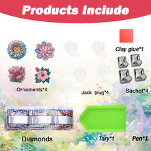 Load image into Gallery viewer, 4pc Flower Animal DIY Diamond Painting Car Air Vent Clip Air Freshener for Adult
