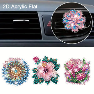 4pc Flower Animal DIY Diamond Painting Car Air Vent Clip Air Freshener for Adult
