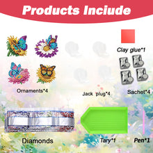 Load image into Gallery viewer, 4pc Flower Animal DIY Diamond Painting Car Air Vent Clip Air Freshener for Adult
