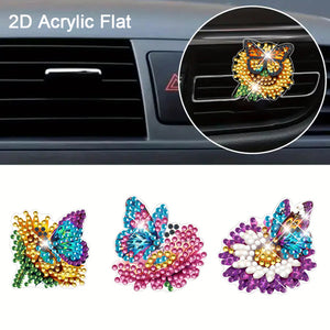 4pc Flower Animal DIY Diamond Painting Car Air Vent Clip Air Freshener for Adult