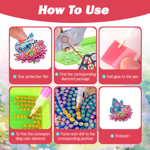 4pc Flower Animal DIY Diamond Painting Car Air Vent Clip Air Freshener for Adult