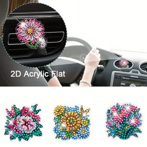 4pc Flower Animal DIY Diamond Painting Car Air Vent Clip Air Freshener for Adult