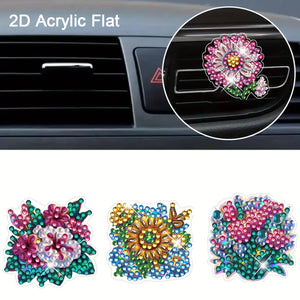 4pc Flower Animal DIY Diamond Painting Car Air Vent Clip Air Freshener for Adult