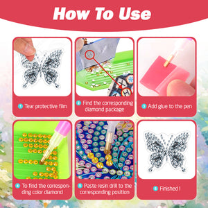 4pc Flower Animal DIY Diamond Painting Car Air Vent Clip Air Freshener for Adult