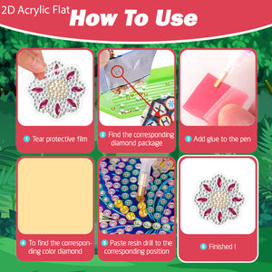 4pc Flower Animal DIY Diamond Painting Car Air Vent Clip Air Freshener for Adult