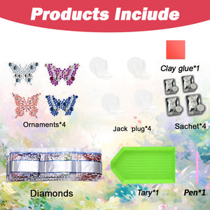 4pc Flower Animal DIY Diamond Painting Car Air Vent Clip Air Freshener for Adult