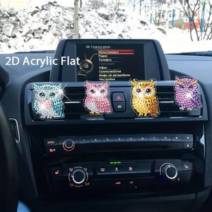 4pc Flower Animal DIY Diamond Painting Car Air Vent Clip Air Freshener for Adult